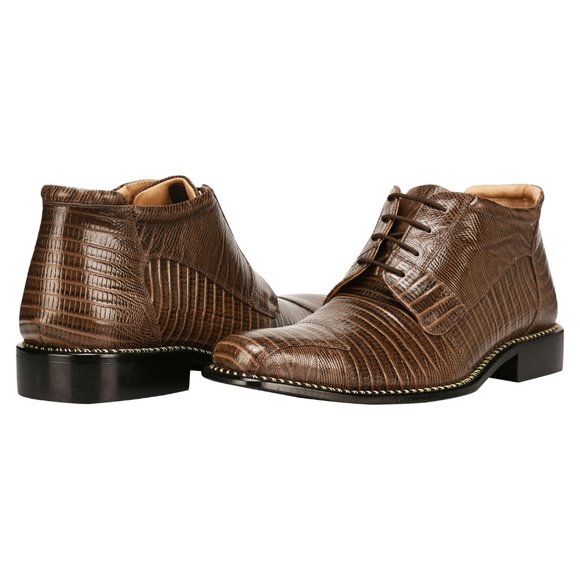 LIBERTYZENO Brown LEATHER LACE-UP BOOTS - Picture 2 of 5